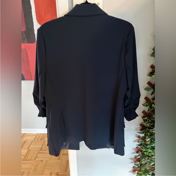 Suzy Shier Navy Blue Knit Blazer - Picture 3 of 5